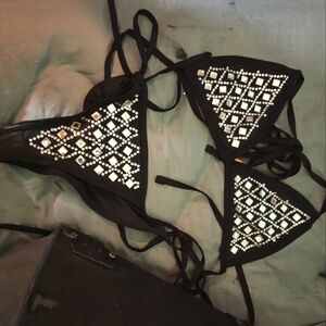 Jeweled scrunch butt bikini